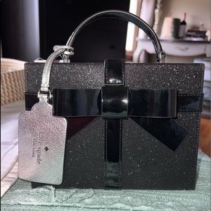 NEW WITH TAGS Kate spade wrapping party gift box black sparkle purse
